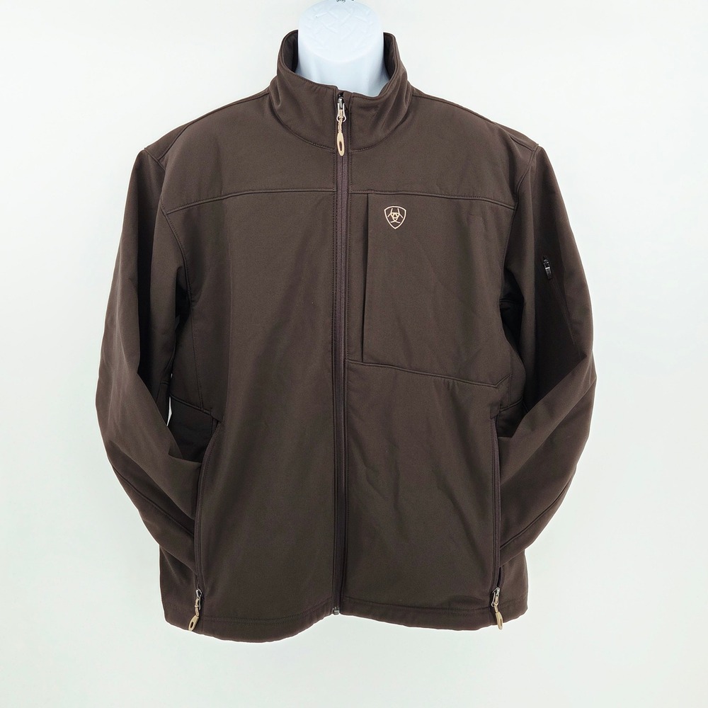 Ariat Mens Brown Softshell Fleece Lined Full Zip Jacket 10023330 Large L